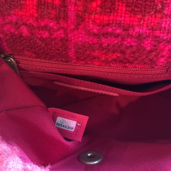 CHANEL π RARE 2 Tone Pink & Peach Faux Fur Shearling Quilted Tweed Matte Gold - Picture 6 of 15